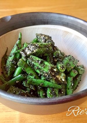 レンジで簡単♡オクラの黒胡麻和え♡-レシピのメイン写真