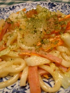ドレッシングでたらこ風味の焼うどん-レシピのメイン写真
