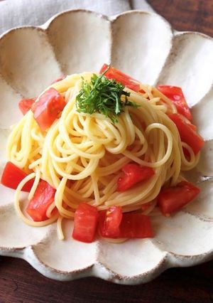 【動画あり】大葉とトマトの冷製パスタ-レシピのメイン写真