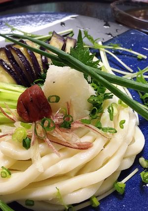 夏にスッキリ梅ゴマポン酢うどん-レシピのメイン写真