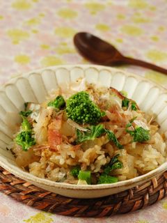 カルシウムたっぷり!菜の花の和風炒めご飯-レシピのメイン写真