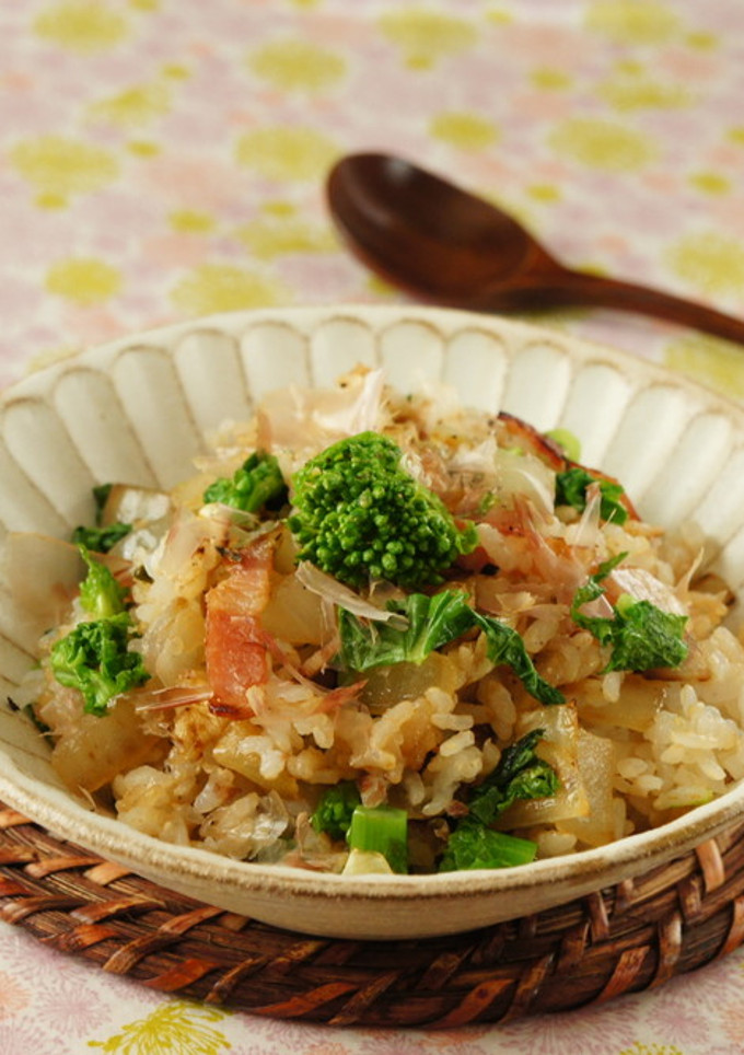 カルシウムたっぷり！菜の花の和風炒めご飯-レシピのメイン写真