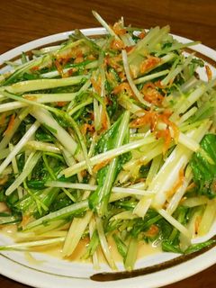 ☆簡単♪あみえびと水菜のマヨぽん炒め☆-レシピのメイン写真