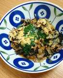 豚ひき肉とひじき玉ねぎの卵とじ
