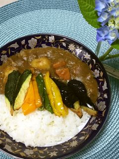 ☆素揚げ野菜のっけレインボーカレー☆-レシピのメイン写真