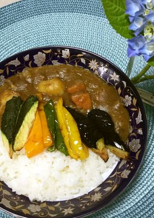 ☆素揚げ野菜のっけレインボーカレー☆-レシピのメイン写真