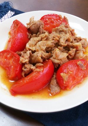 トマトと豚肉の炒めもの-レシピのメイン写真
