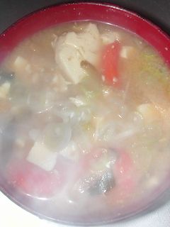 八つ頭&ごぼう&油揚げ&にんじんの味噌汁-レシピのメイン写真