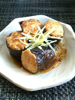 簡単♡鶏生つくねdeナスの肉詰め♪-レシピのメイン写真