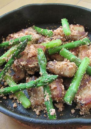 豚ばら肉とアスパラガスのたらこまみれ炒め-レシピのメイン写真