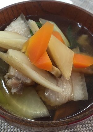 しし汁(醤油味)(高知県大川村の郷土食)-レシピのメイン写真