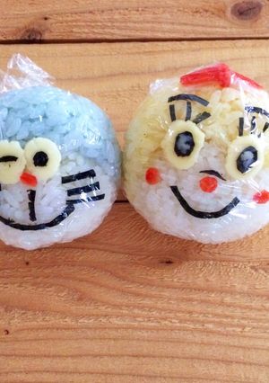 ドラえもん ドラミちゃんおにぎり 弁当-レシピのメイン写真