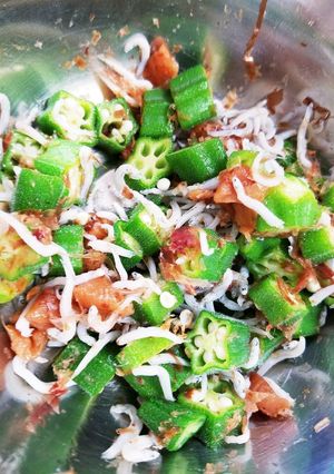 オクラとしらすと梅鰹ぶしあえ-レシピのメイン写真