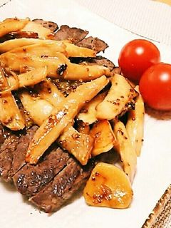 牛ヒレ肉のエリンギバター醤油マスタード♥-レシピのメイン写真