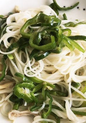 10分でできる！無限ピーマンの素麺パスタ-レシピのメイン写真