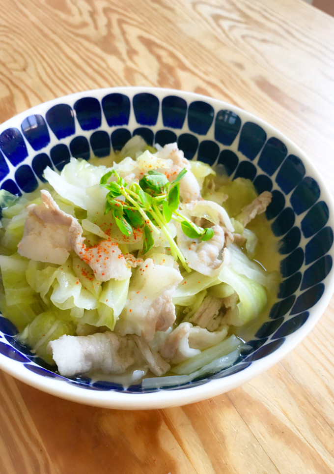 白だしで。豚ばらキャベツのさっと煮-レシピのメイン写真