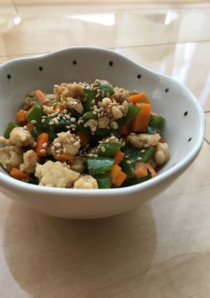 *ピーマンと人参のスタミナ鶏そぼろ*-レシピのメイン写真