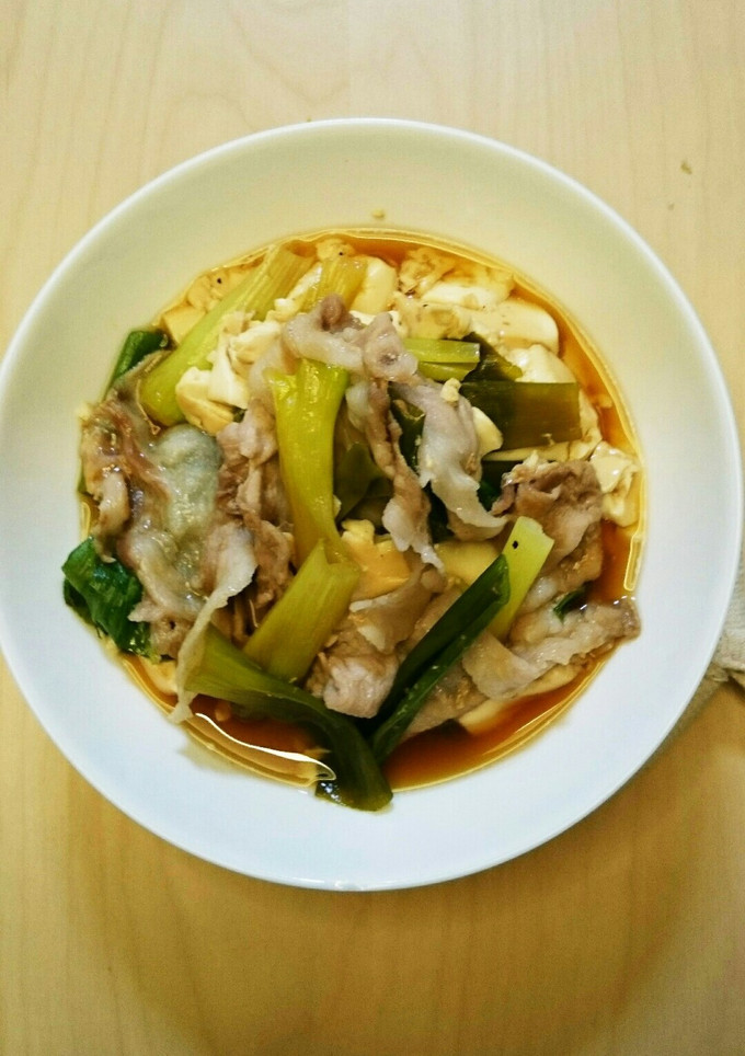 豚肉と豆腐とネギで簡単すき焼き風-レシピのメイン写真