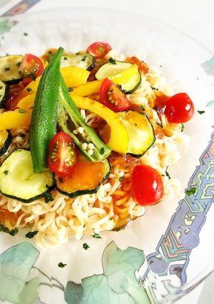 キラキラジュレとグリル野菜☆冷製ラーメン-レシピのメイン写真