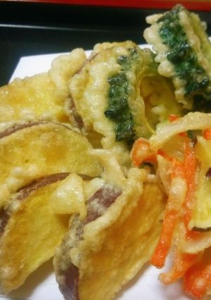 ゴーヤさつま芋天ぷら人参かき揚げ-レシピのメイン写真