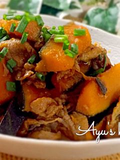 ご飯が進む♪豚肉とかぼちゃの炒め煮-レシピのメイン写真