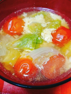 レタスとトマトのコンソメスープ-レシピのメイン写真