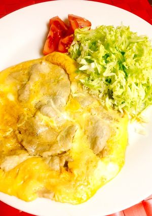 豚肉生姜焼きに卵かけちゃいました♪-レシピのメイン写真