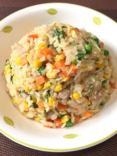 豚バラ焼肉と水菜のチャーハン!(^^)!-レシピのメイン写真