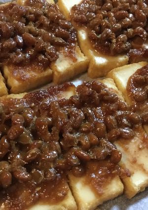 ゴマ味噌納豆で厚揚げおつまみ-レシピのメイン写真