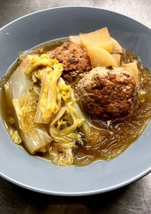 みんな大好き肉団子と白菜と大根春雨スープ-レシピのメイン写真