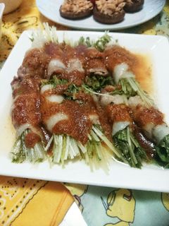 簡単ヘルシー!水菜の豚バラ巻き-レシピのメイン写真