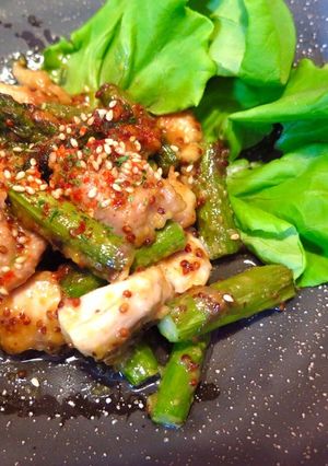 アスパラと鶏モモの味噌ハニーマスタード-レシピのメイン写真