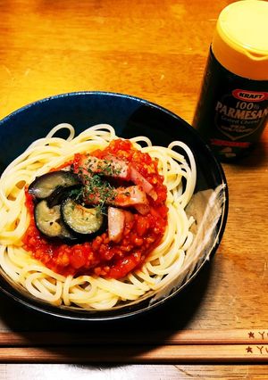 ＊ベーコンと茄子のなかよしミートパスタ＊-レシピのメイン写真