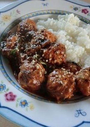 揚げずにじっくり煮んだ　ミートボール定食-レシピのメイン写真