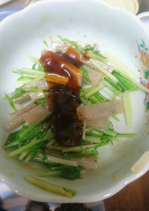 ソースだれの水菜こんにゃく和え-レシピのメイン写真