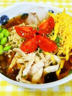 蒸し鶏の冷やし中華風ラーメン-レシピのメイン写真