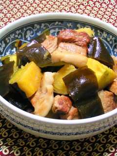 昆布と豚バラに、ほっこりさつまいもの旨煮-レシピのメイン写真