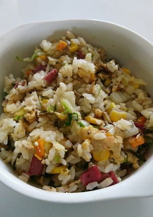 ハムと白菜と塩昆布のチャーハン-レシピのメイン写真