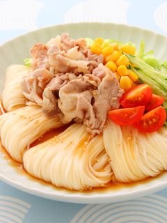 豚しゃぶ冷やしサラダそうめん-レシピのメイン写真