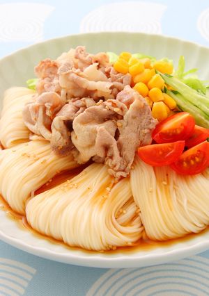 豚しゃぶ冷やしサラダそうめん-レシピのメイン写真