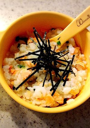 離乳食中期〜☆鮭と青菜のお茶漬け-レシピのメイン写真
