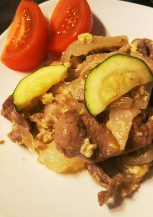 豚肉とズッキーニの胡麻ドレ炒め-レシピのメイン写真
