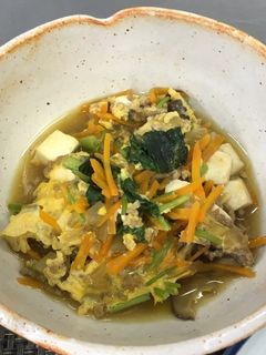 挽肉と豆腐の卵とじ<やよい会>-レシピのメイン写真