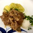 焼きなすと牛肉の甘辛ソース<やよい会>