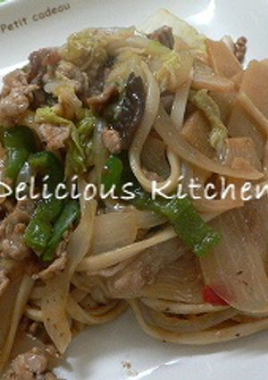 回鍋肉風焼きうどん-レシピのメイン写真