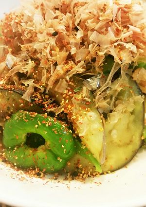 茄子とピーマンの炒めおかか乗せ-レシピのメイン写真