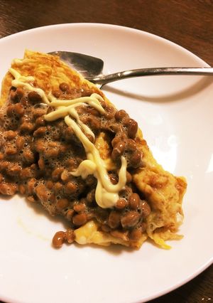 甘い卵焼き、納豆、マヨネーズ。-レシピのメイン写真