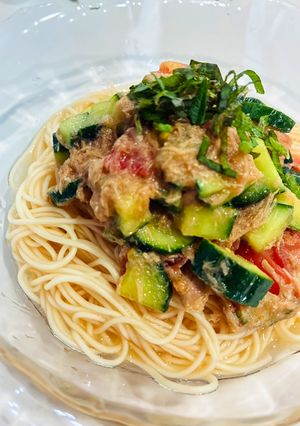 ツナトマきゅうり素麺-レシピのメイン写真