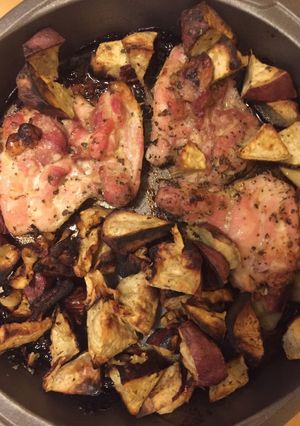 鶏肉とりんごとさつまいものバジル焼き☆-レシピのメイン写真