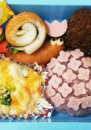 キャラ弁☆かたつむり☆あじさい☆梅雨-レシピのメイン写真